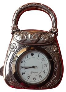 Brighton Silver with White Dial Face Handbag Theme Clock Watch - Tradesy