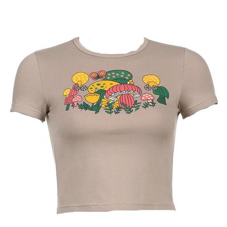 🔥 Colorful Mushroom Crop Top - $21.99 - Shoptery