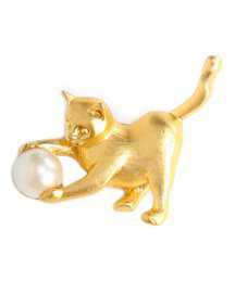 Pepaloves Gold Cat Brooch | zulily