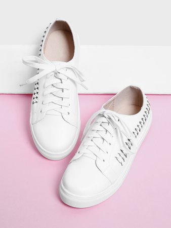 Woven Detail Lace Up Trainers