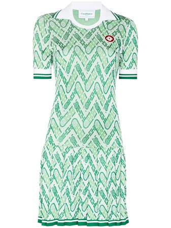 Casablanca monogram-print Pleated Mini Dress - Farfetch