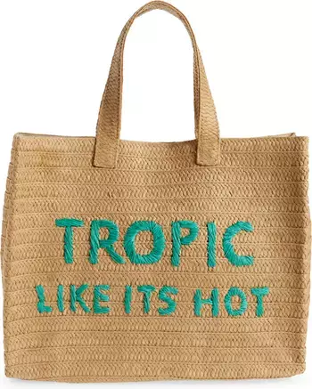 btb Los Angeles Tropic Like Its Hot Straw Tote | Nordstrom