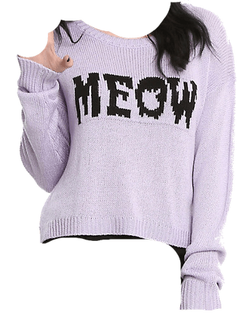 Purple Meow Girls Sweater | Hot Topic