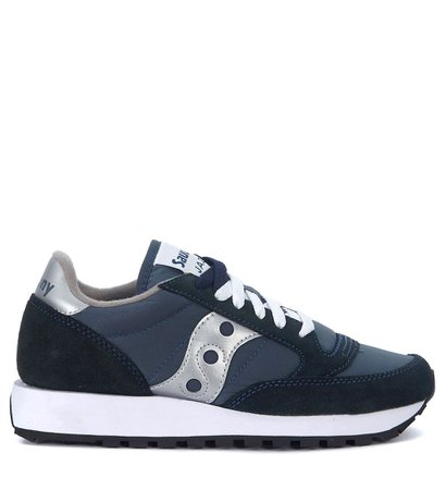 Saucony Jazz Dark Blue And Silver Leather And Nylon Sneakers