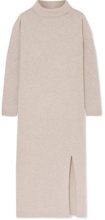 Wool And Cashmere-blend Turtleneck Midi Dress - Beige