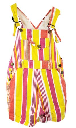 yellow pink overalls vintage