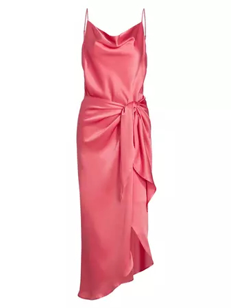 Shop L'AGENCE Rose Sarong Silk Cowl Dress | Saks Fifth Avenue