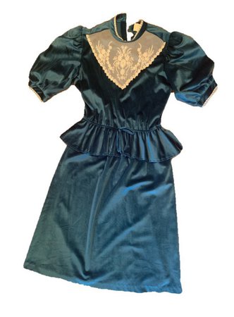 blue velvet vintage dress
