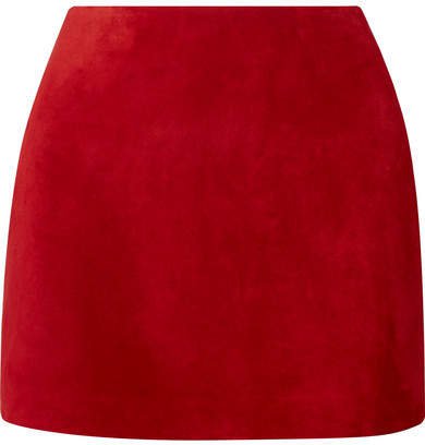 Suede Mini Skirt - Claret