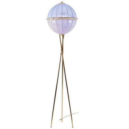 Mid-Century Modern 1960s Brass Floor Lamp "Quoluna" For Sale at 1stdibs