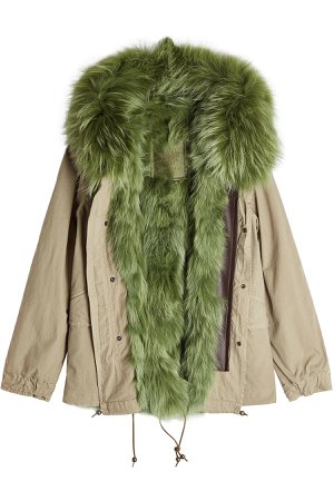 Cotton Parka Jacket with Raccoon and Rabbit Fur Gr. XS