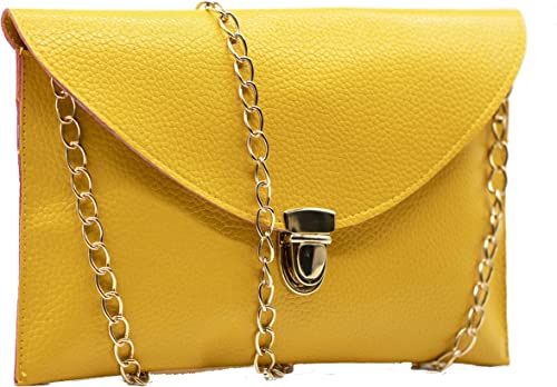 AMAZE Fashion Women Handbag Shoulder Bags Envelope Clutch Crossbody Satchel Tote Purse Leather Lady Bag (Yellow): Handbags: Amazon.com