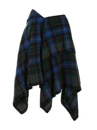 multicolour Comme Des Garçons tartan rag asymmetric skirt - Farfetch