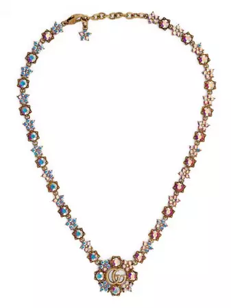 gucci crystal interlocking necklace