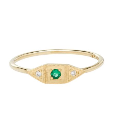 gold green stone ring