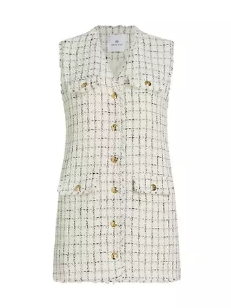 Shop ANINE BING Janet Plaid Tweed Minidress | Saks Fifth Avenue