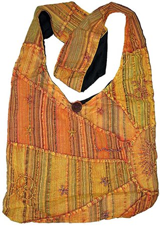 Orange Embroidered Peace and Sunrise Sling Boho Purse Handbag: Handbags: Amazon.com
