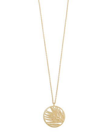 Leaf Coin Long Pendant Necklace | Gold | One Size | 6858058100 | Accessorize