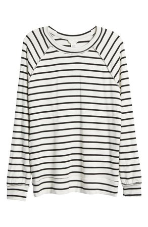 Caslon® Stripe Cozy Sweatshirt | Nordstrom