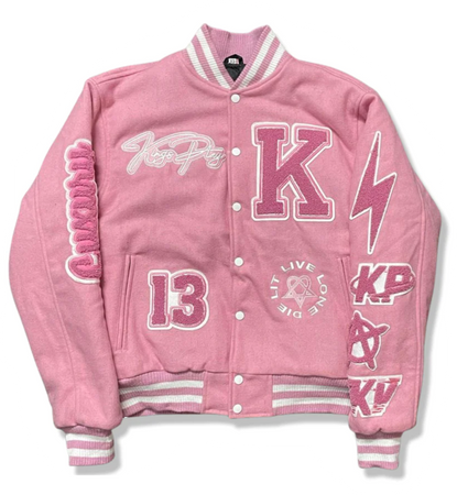 pink letterman jacket