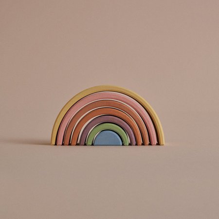 Wooden Arch Stacker - Earth Pastel Rainbow – bitte