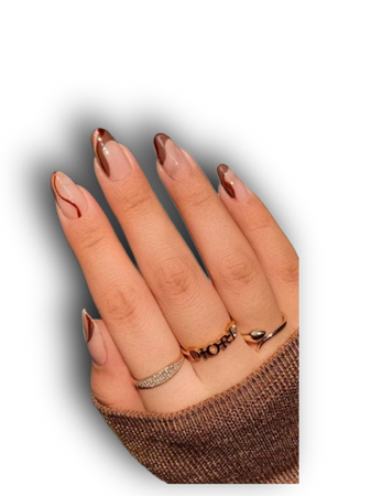 brown manicure nails