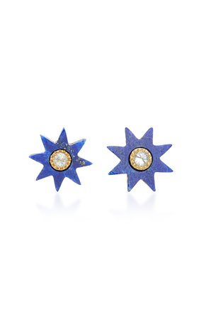 Star 18K Gold Lapis Earrings by Colette Jewelry | Moda Operandi