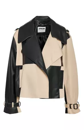 Noisy may Paula Colorblock Leather Trim Jacket | Nordstrom