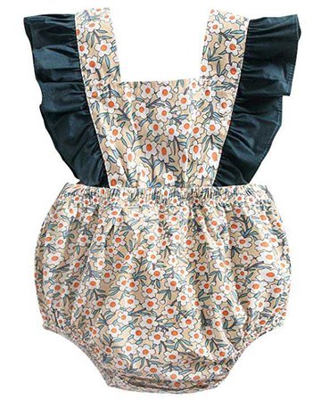 Amazon.com: DeerBird Newborn Infant Baby Girl Ruffle Sleeve Bowknot Rompers Bodysuits Short Jumpsuits: Clothing