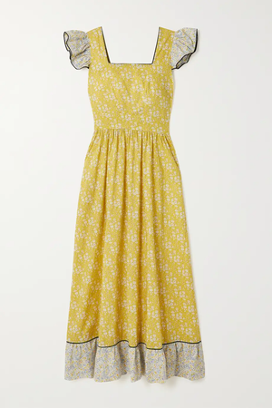 O PIONEERS Cecelia ruffled floral-print cotton maxi dress