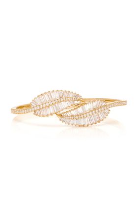 Palm Leaf 18k Yellow Gold Diamond Bracelet By Anita Ko | Moda Operandi
