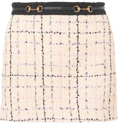 Embellished Cotton-blend Bouclé-tweed Mini Skirt - Ivory
