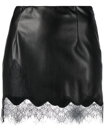 Patrizia Pepe high-waisted lace-trim Mini Skirt - Farfetch
