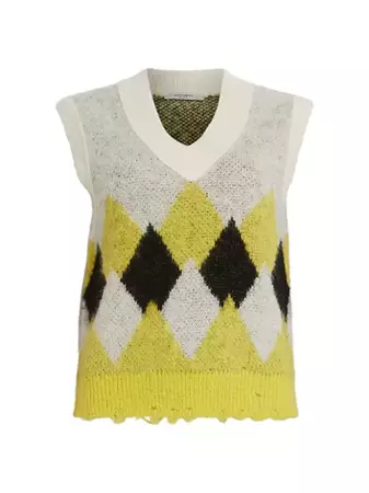 Shop AllSaints Hove Wool-Blend Argyle Vest Top | Saks Fifth Avenue