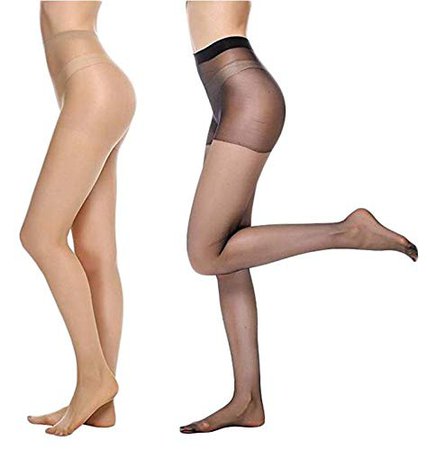 RAPID Women's/Girls Skin Black Waist High Stocking New Soft Stretch PantyHose Fashion Tights (Pack of 2)
