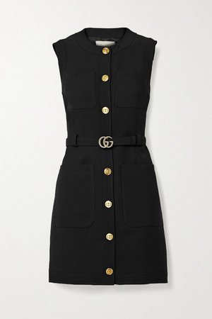 Gucci | Belted silk and wool-blend cady mini dress | NET-A-PORTER.COM