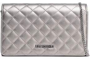 Quilted Metallic Faux Leather Shoulder Bag