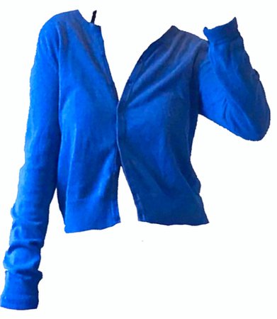 blue cardigan