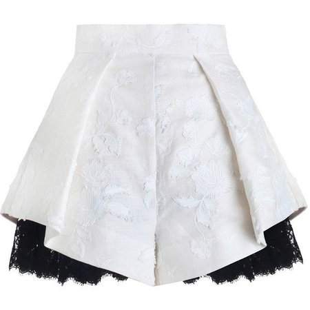 white and black lace skirt