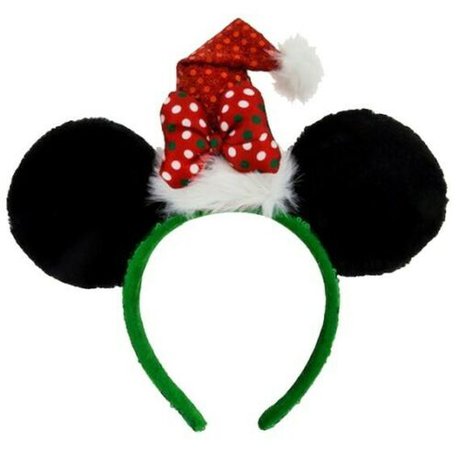 Disney Parks Christmas Santa Hat w/ Bow Green Holiday Headband Minnie Ears NWT | eBay