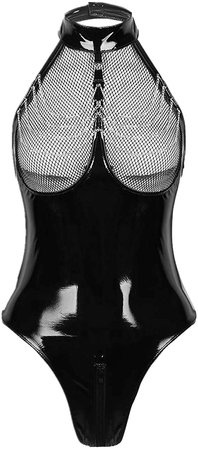 *clipped by @luci-her* Women's Metallic One Piece Thong Bodycon Backless Leotard