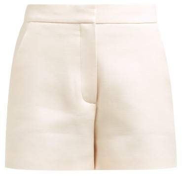 Tailored Wool Blend Shorts - Womens - Ivory