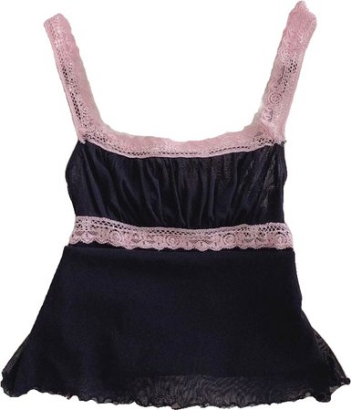 lace pink black camisole