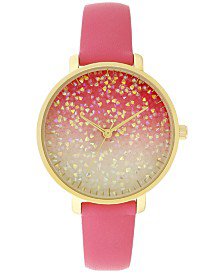 INC International Concepts INC Women's Pink Faux Leather Strap Watch 36mm, Created for Macy's & Reviews - Watches - Jewelry & Watches - Macy's