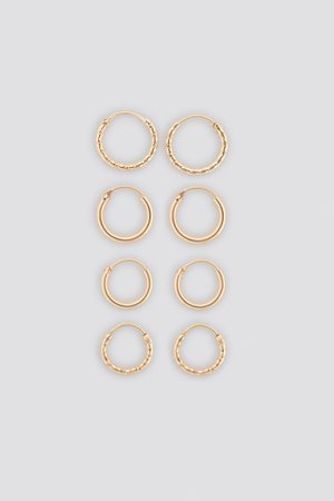 Mini Hoop Earring Set Gold | na-kd.com