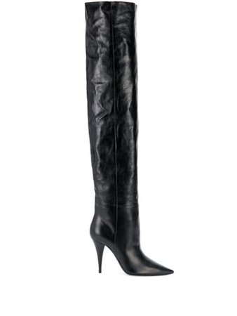 Saint Laurent Thigh-High Pointed Toe Boots Ss20 | Farfetch.com