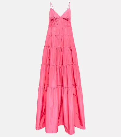 Ripley Tiered Maxi Dress in Pink - Staud | Mytheresa