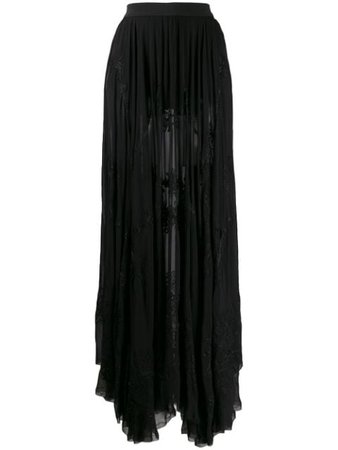 Black Diesel Embroidered Pleated Skirt | Farfetch.com