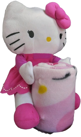 pink hello kitty butterfly blanket and plushy