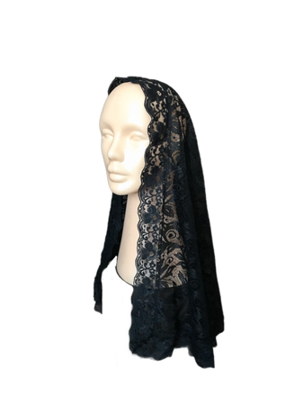 black veil manilla head covering scarf